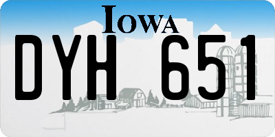 IA license plate DYH651