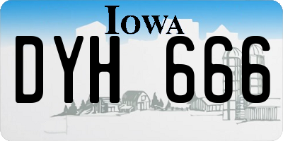 IA license plate DYH666