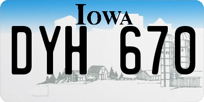 IA license plate DYH670