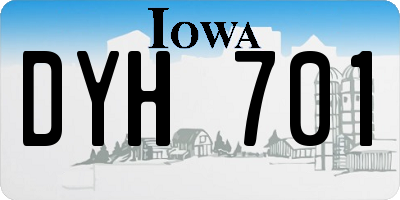 IA license plate DYH701