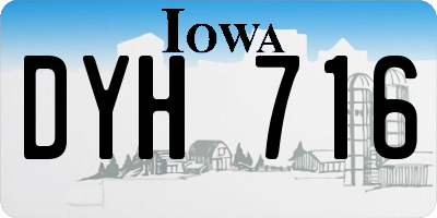 IA license plate DYH716