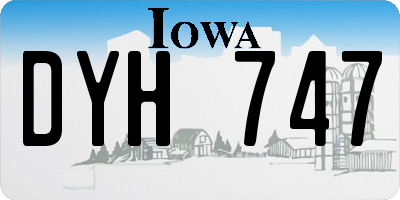 IA license plate DYH747