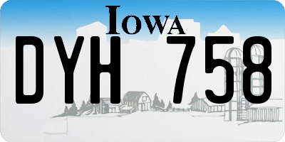 IA license plate DYH758