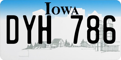 IA license plate DYH786