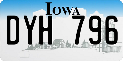 IA license plate DYH796