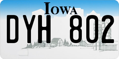 IA license plate DYH802