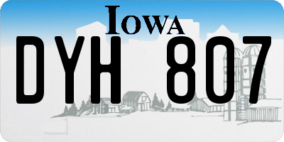 IA license plate DYH807