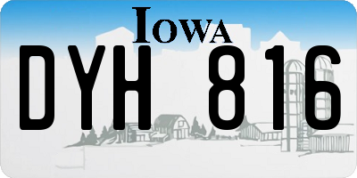 IA license plate DYH816