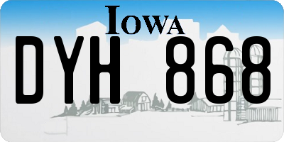 IA license plate DYH868