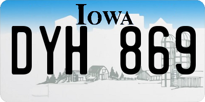 IA license plate DYH869