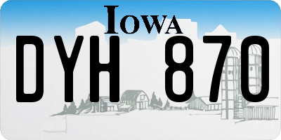 IA license plate DYH870