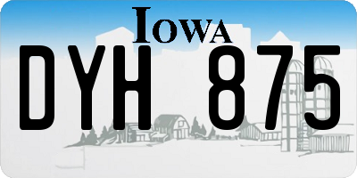 IA license plate DYH875