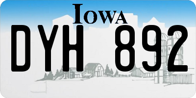 IA license plate DYH892