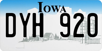 IA license plate DYH920