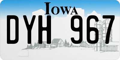 IA license plate DYH967