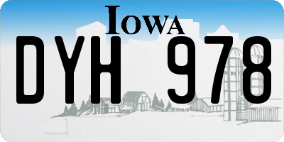 IA license plate DYH978