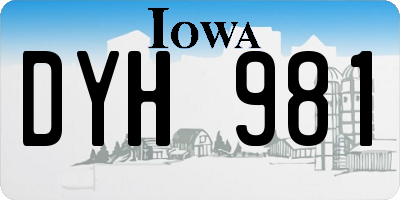 IA license plate DYH981