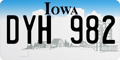 IA license plate DYH982