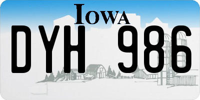 IA license plate DYH986