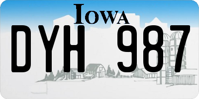 IA license plate DYH987