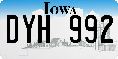 IA license plate DYH992