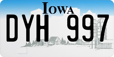 IA license plate DYH997