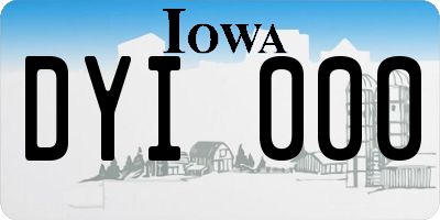 IA license plate DYI000