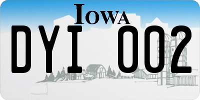 IA license plate DYI002