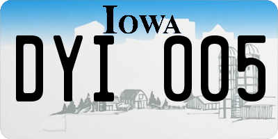 IA license plate DYI005