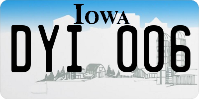 IA license plate DYI006