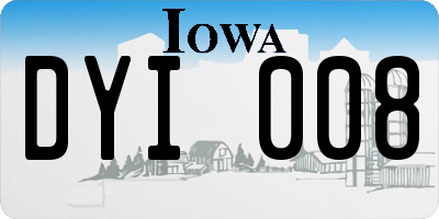 IA license plate DYI008