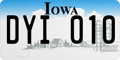 IA license plate DYI010