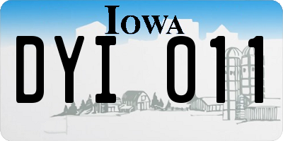 IA license plate DYI011