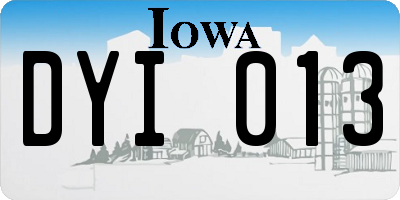 IA license plate DYI013