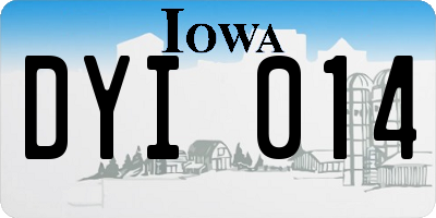 IA license plate DYI014