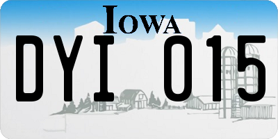 IA license plate DYI015