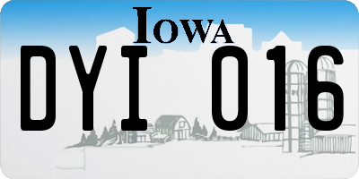 IA license plate DYI016