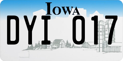IA license plate DYI017