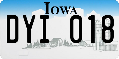 IA license plate DYI018