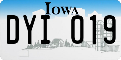 IA license plate DYI019