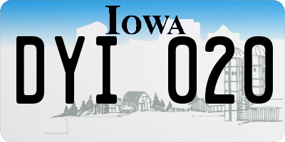 IA license plate DYI020