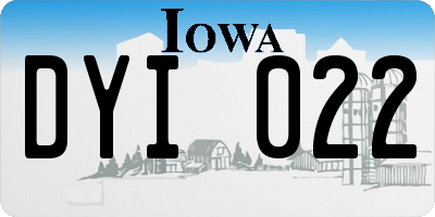 IA license plate DYI022