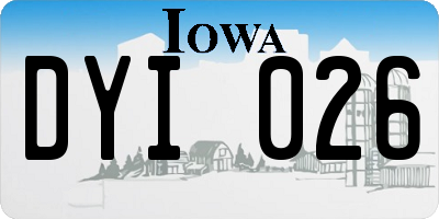 IA license plate DYI026
