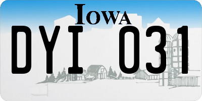 IA license plate DYI031