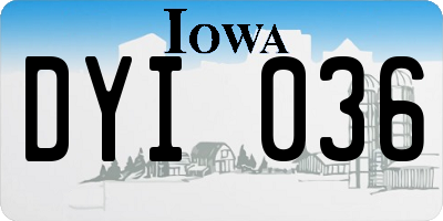IA license plate DYI036