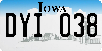 IA license plate DYI038