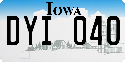 IA license plate DYI040
