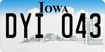 IA license plate DYI043