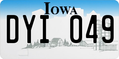 IA license plate DYI049