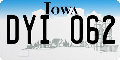 IA license plate DYI062